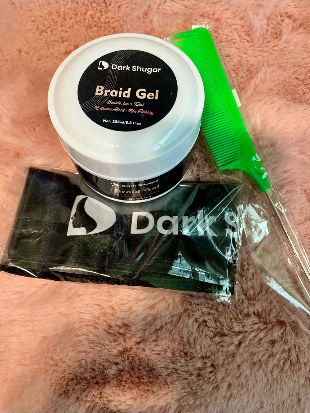 Braid Gel with Wrap and Green Comb - Black